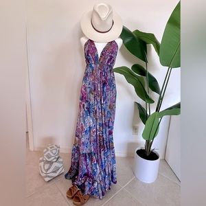 Silk Halter Boho Beach Dress
